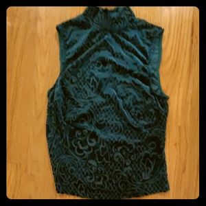 NWT bebe mock neck, embroidered top